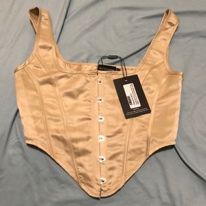 NEW WITH TAG Gold corset top from Prettylittlething